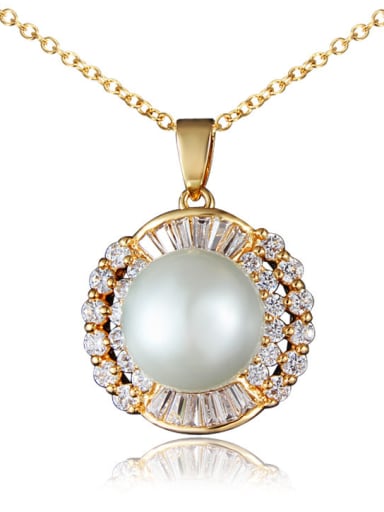 Temperament 18K Gold Plated Artificial Pearl Necklace
