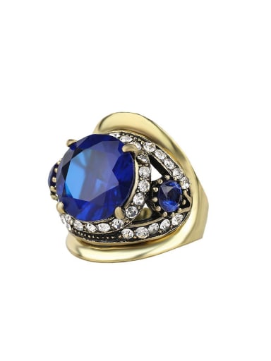 Exaggerated Retro style Resin Stones Alloy Ring
