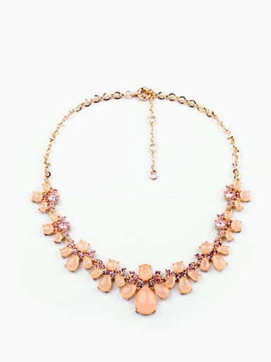 Fashionable Artificial Gemstones Alloy Necklace