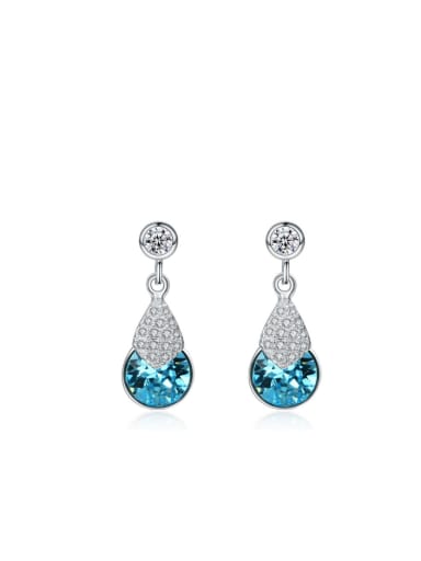 Sweet Temperament Color Crystal Drop Earrings