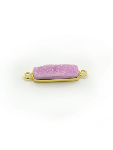 Simple Rectangular Natural Crystal Gold Plated Pendant