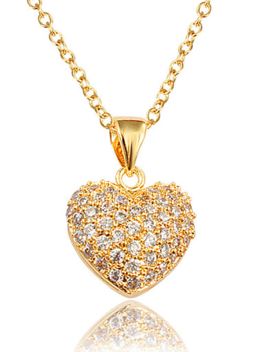 Noble 18K Gold Plated Heart Shaped Zircon Necklace