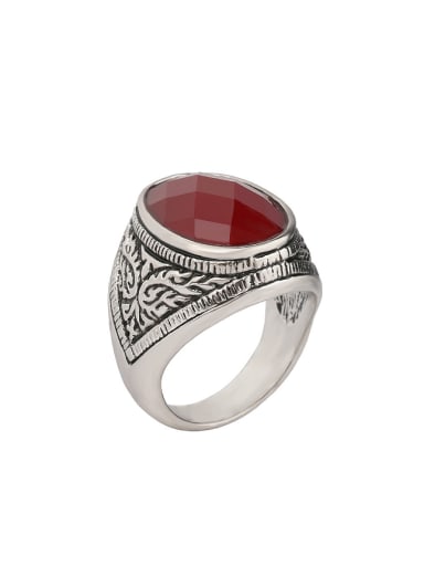Punk style Oval Resin stone Alloy Ring