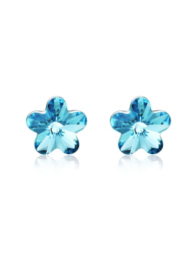 Blue Shining Crystal Fashion Stud Earrings