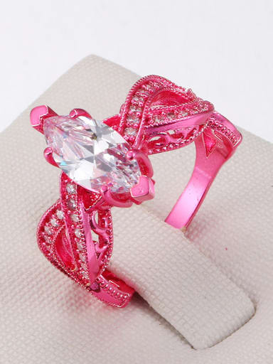 Pink Plated Fashion Party Copper Ring