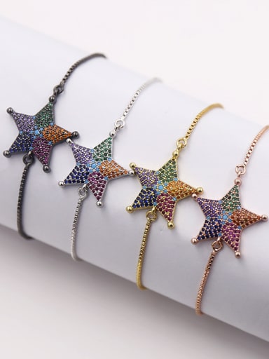 Copper inlaid 3A zircons star telescopic Bracelet