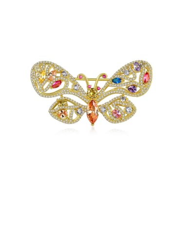 Copper With Cubic Zirconia  Luxury Butterfly Brooches