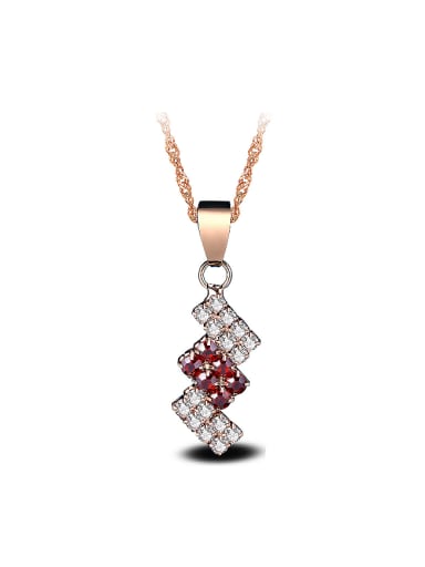 Fashion Cubic Zirconias Gold Plated Copper Necklace