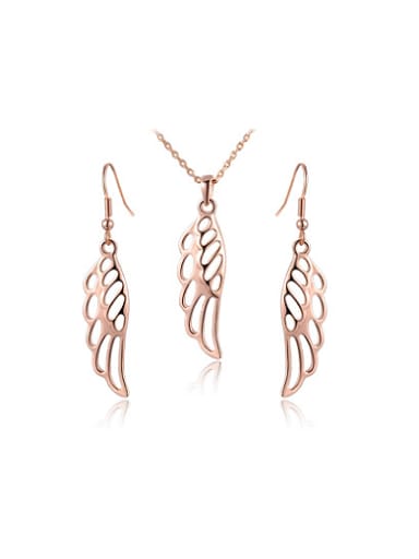 Exquisite Hollow Wings Shaped Two Pieces Jewelry Set