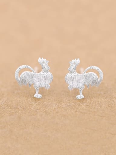 Personalized Rooster Silver stud Earring