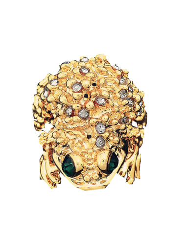 Personalized Gold Plated Toad Rhinestones Alloy Ring
