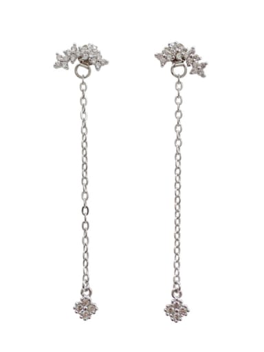 Fashion Tiny Flowers Cubic Zircon Silver Stud Earrings