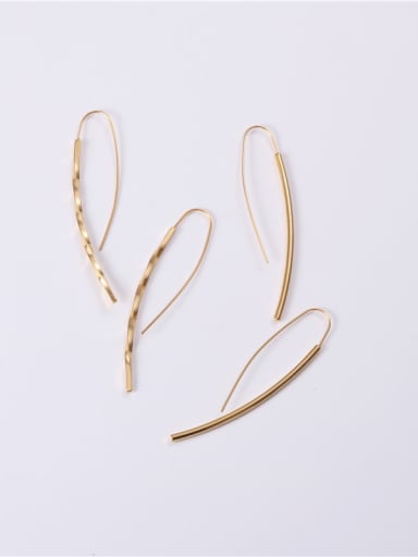 Titanium With Gold Plated Simplistic Chain Hook Earrings