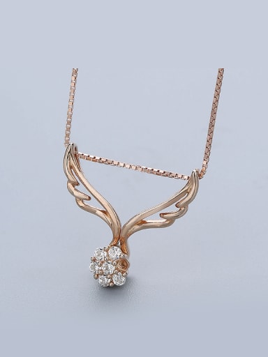 Rose Gold Plated Wings Zircon Pendant