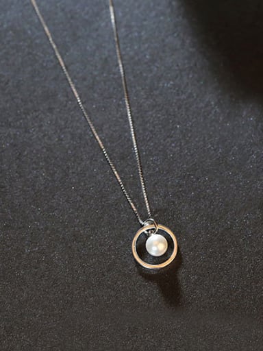 Freshwater Pearl Round Silver Necklace