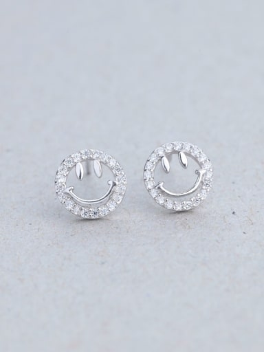 925 Silver Smiling Face stud Earring