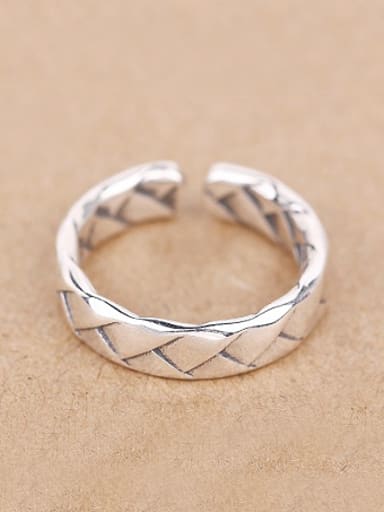 Retro Woven Patterns Opening Ring
