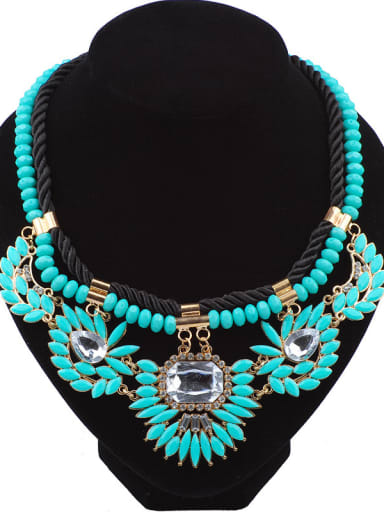 Bohemia Retro style Resin-covered Woven Rope Necklace