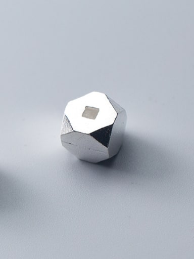 925 Sterling Silver With Platinum Plated Simplistic Geometric Smooth Beads