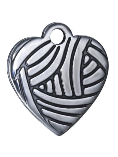 Stainless Steel With Antique Silver Plated Vintage Woven peach Heart Charms