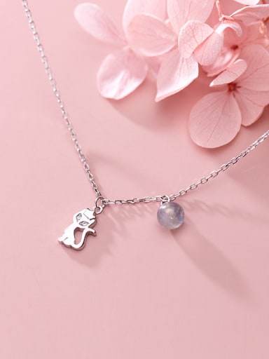 925 Sterling Silver With Rose Gold Plated Cute Cat Necklaces
