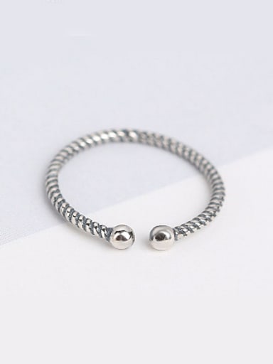 Little Beads Twisted Opening Ring