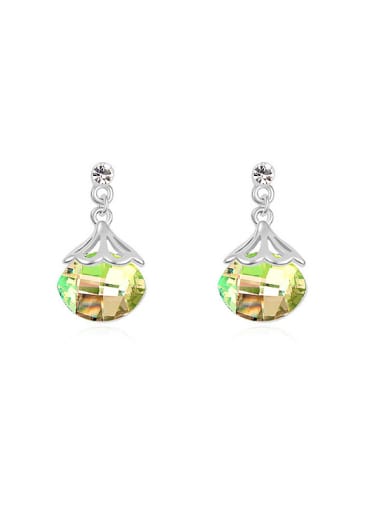 Simple Oval austrian Crystals Alloy Earrings