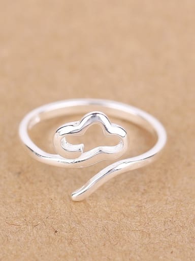 Simple Cloud Silver Opening Ring