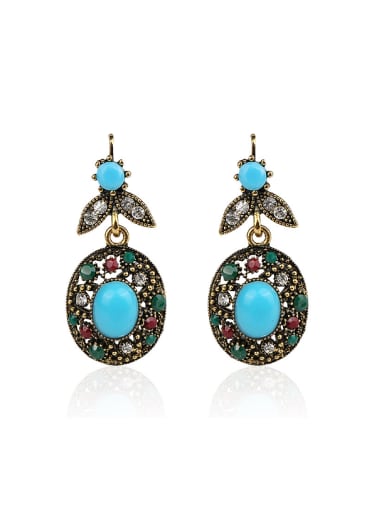 Ethnic style Resin stones White Crystals Alloy Earrings
