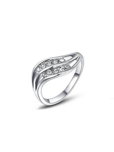 Exaggerated Platinum Plated Austria Crystal Ring
