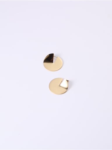 Titanium With Gold Plated Simplistic Geometric Stud Earrings
