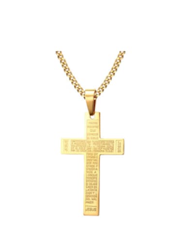 Exquisite Gold Plated Cross Shaped Titanium Pendant