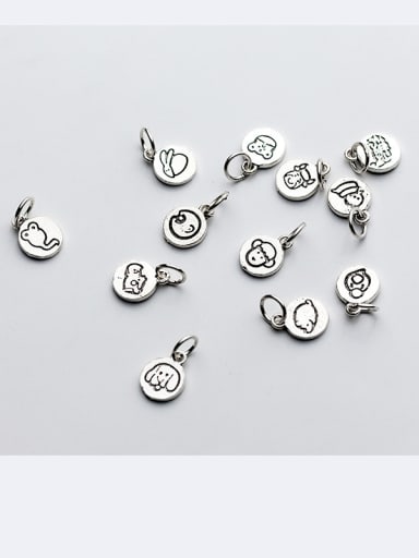 925 Sterling Silver With Platinum Plated Cute Animal Charms