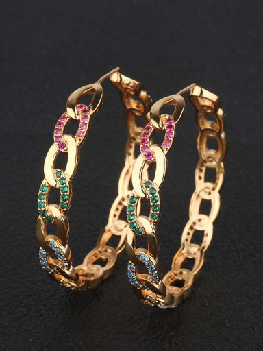 Copper With 18k Gold Plated Fashion Round Hoop Earrings