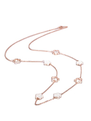 Rose Gold Stainless Steel Vintage Sweater Long Necklace