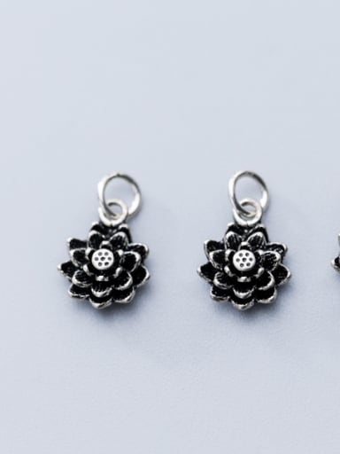 925 Sterling Silver With Antique Silver Plated Trendy Flower Charms