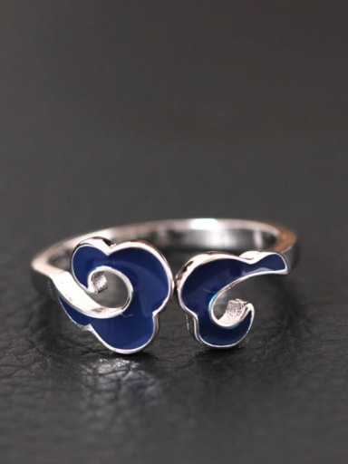 S925 Silver Retro Cloud Opening Ring