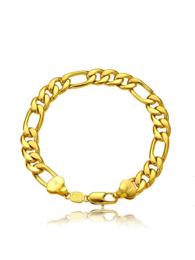 Copper Alloy 24K Gold Plated Europe and America style Men Bracelet