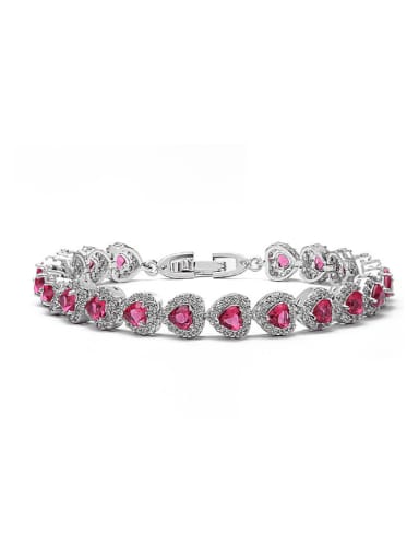 Valentine's Day Gifts Copper Inlay Zircon Love Bracelet Multi-Color Optional