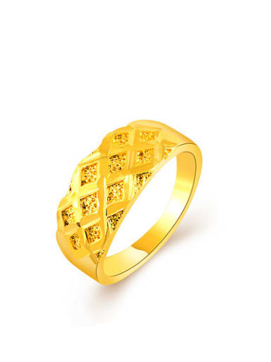 Exquisite Geometric Shaped 24K Gold Plated Copper Ring