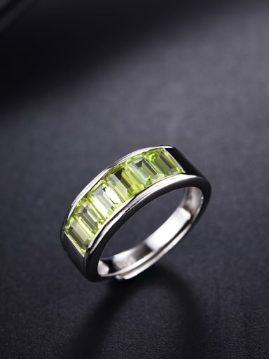 custom Simple Peridot Gemstones Multistone ring