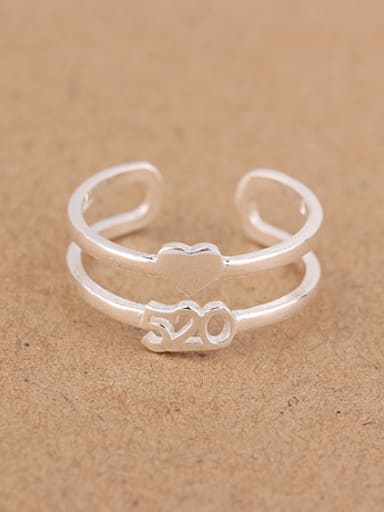Two-band Heart shaped Opening Ring