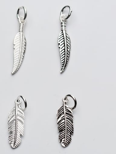 925 Sterling Silver With Platinum Plated Vintage Leaf Charms