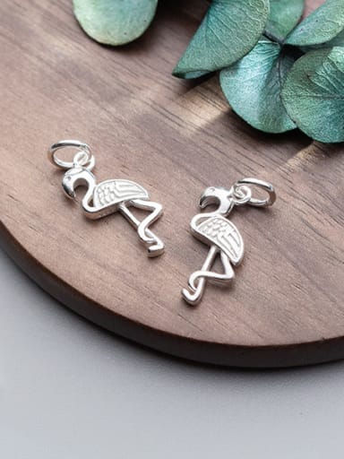 925 Sterling Silver With Silver Plated Trendy Animal Charms  Red-crowned crane