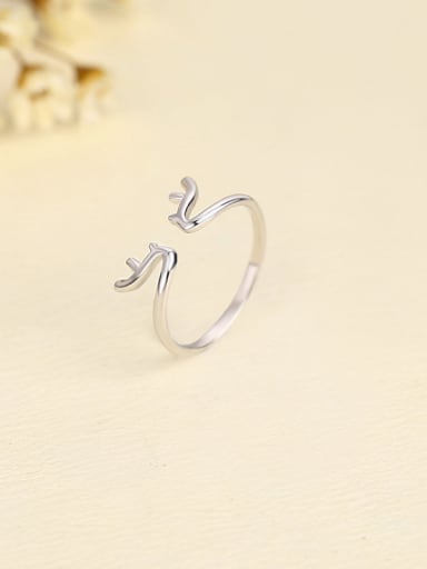 925 Silver Antlers Shaped Ring