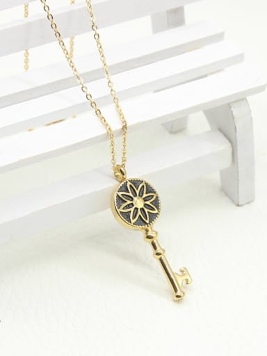 Gold Plated Key Shaped Necklace