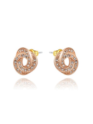 Exquisite Rose Gold Plated Geometric Shaped Alloy Earrings