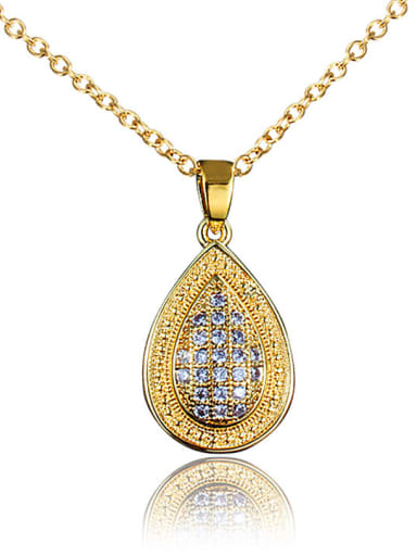 Exquisite 18K Gold Plated Water Drop Shaped Zircon Necklace