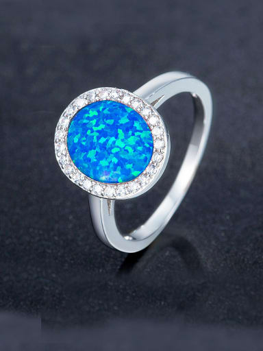 Blue Opal Stone Engagement Ring