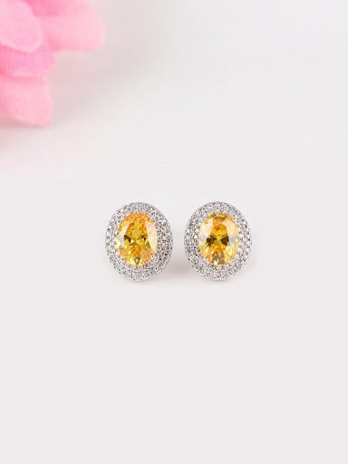 Europe and the United States Dove Egg Shaped Zircon Gorgeous And Fashion stud Earring
